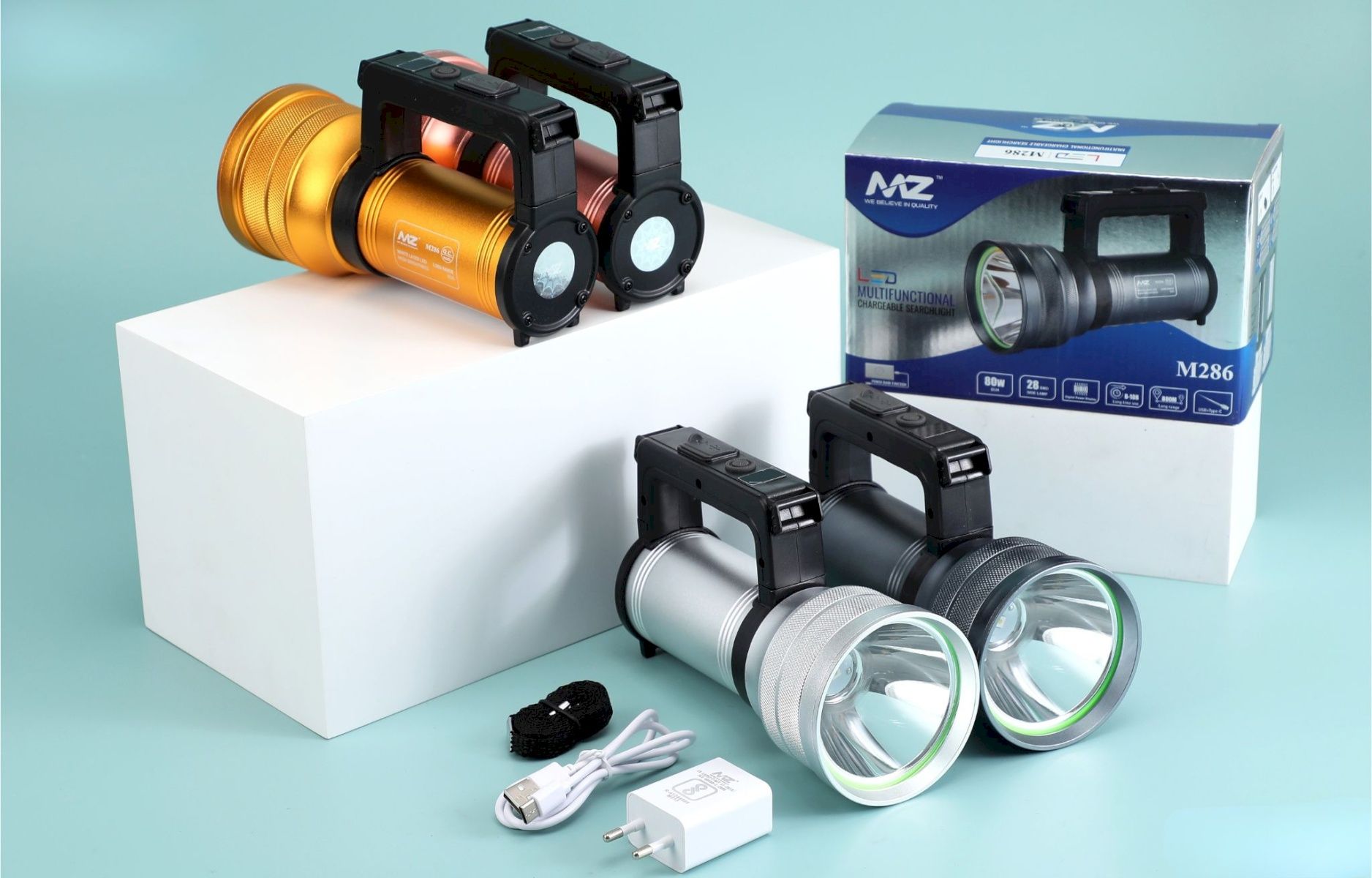 M286 (RECHARGEABLE LED SEARCH LIGHT TORCH) Multifunctional 5 Modes