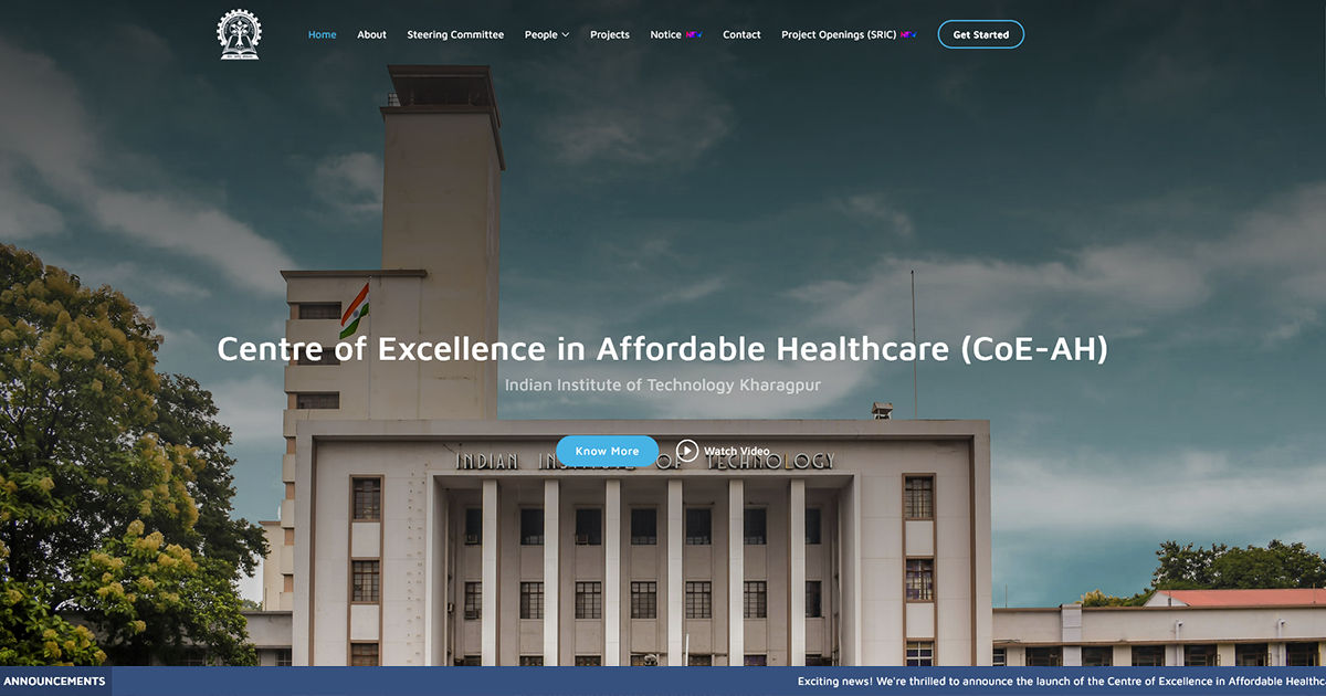 Centre of Excellence in Affordable Healthcare - IIT Kharagpur