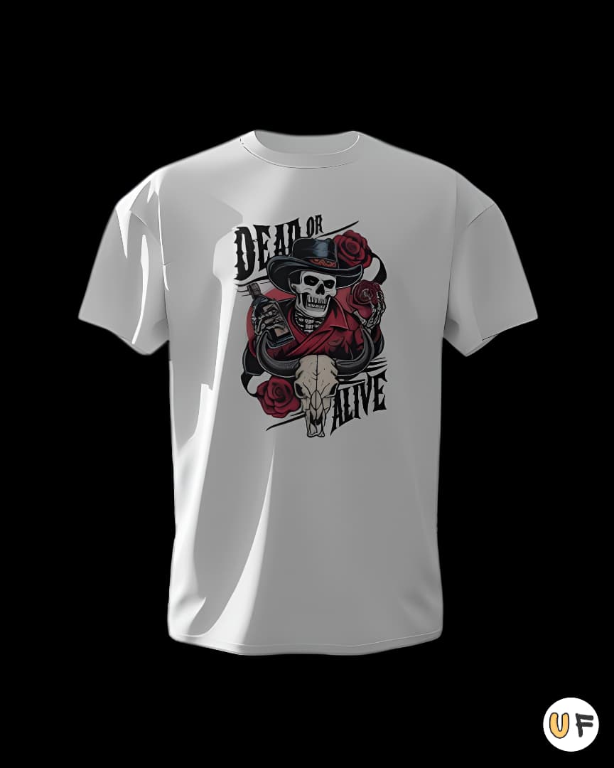 Dead or Alive Cowboy Skull T-Shirt