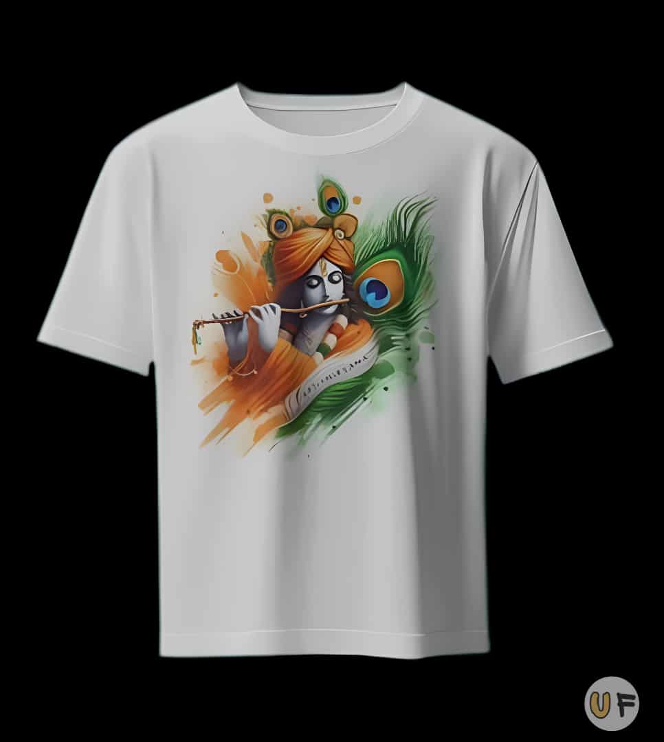 Divine Krishna Watercolor Art T-Shirt