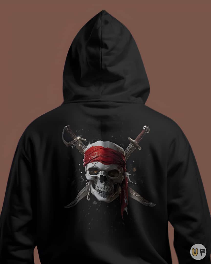 Jolly Roger Pirate Skull Backprint Hoodie