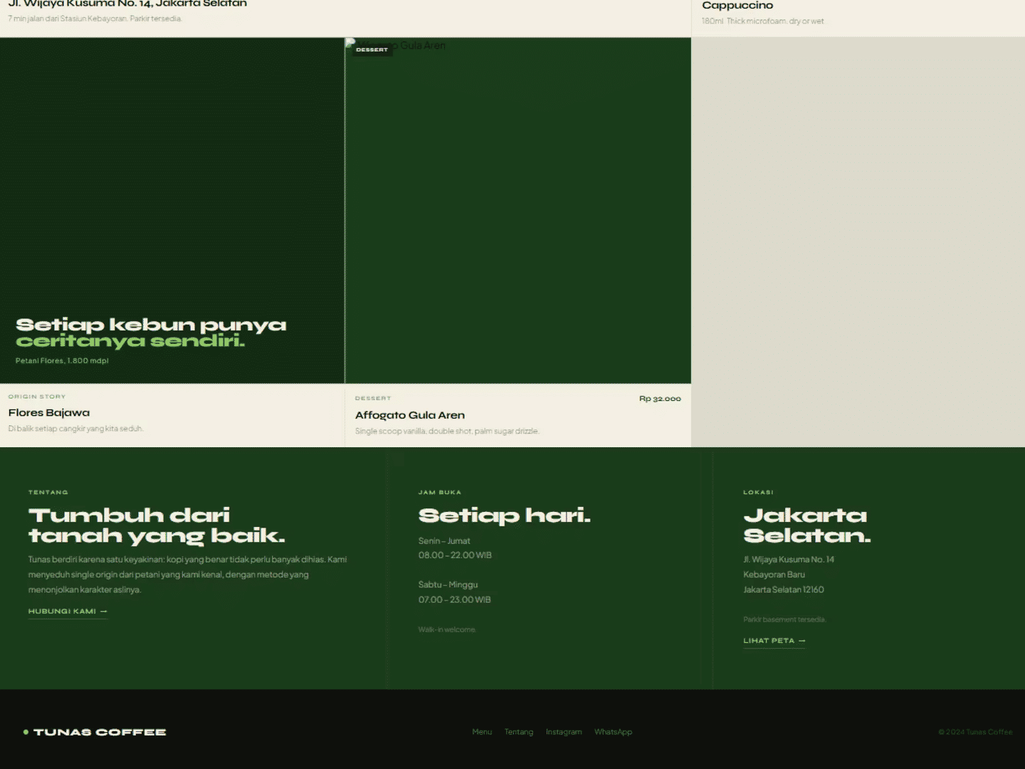 Tunas Coffee — Website preview 2