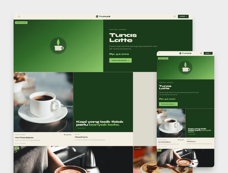 Tunas Coffee — Website — image 1