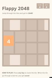 Flappy 2048 Game Snapshot.