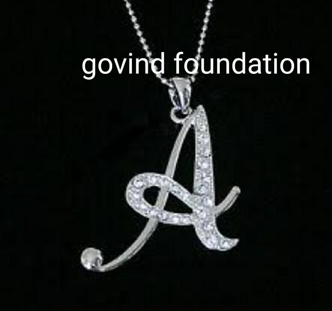 A letter pendant silver A letter locket with diamond