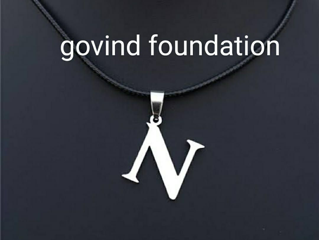 N letter pendant silver pendant