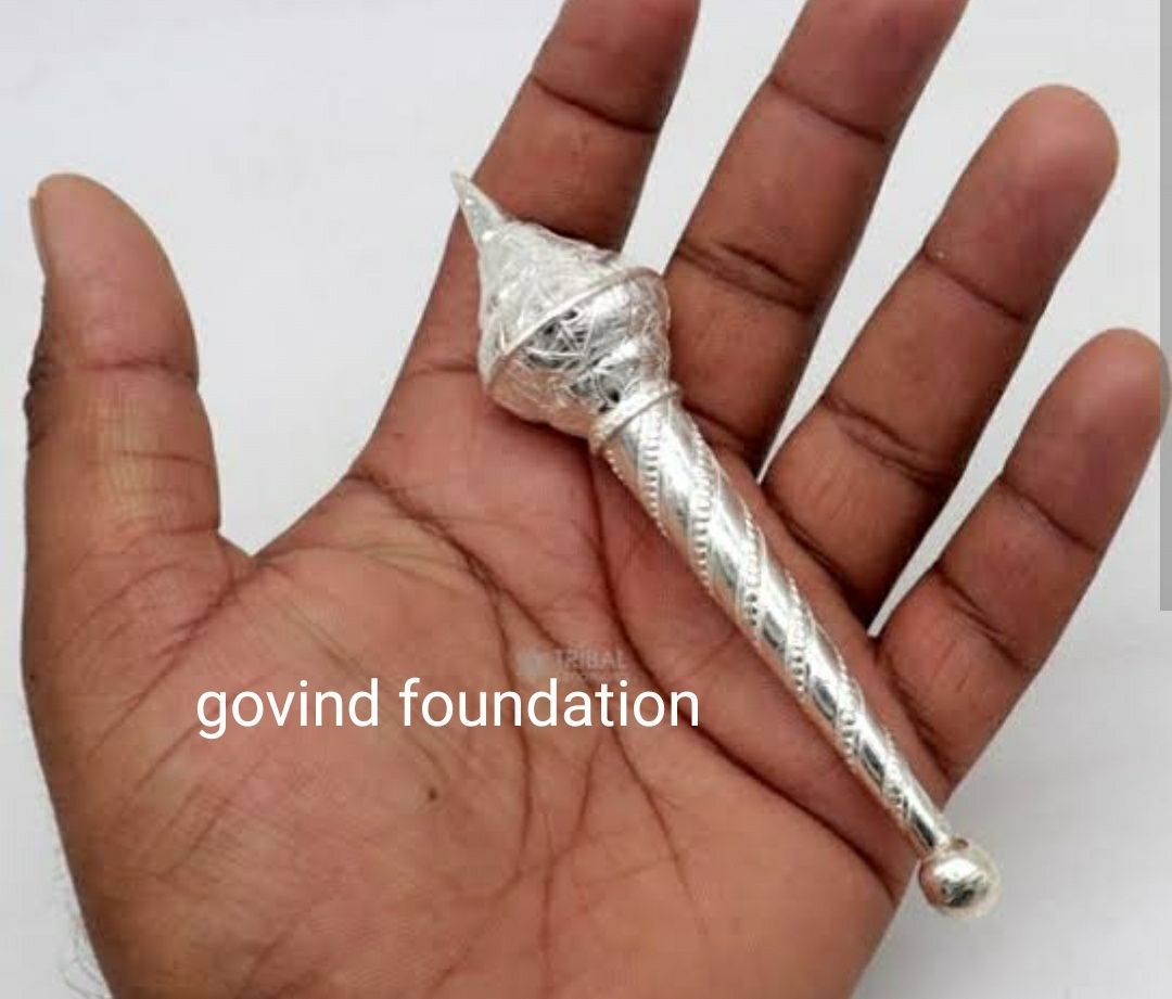 Silver Gada 4 inches Hanuman gada in pure silver