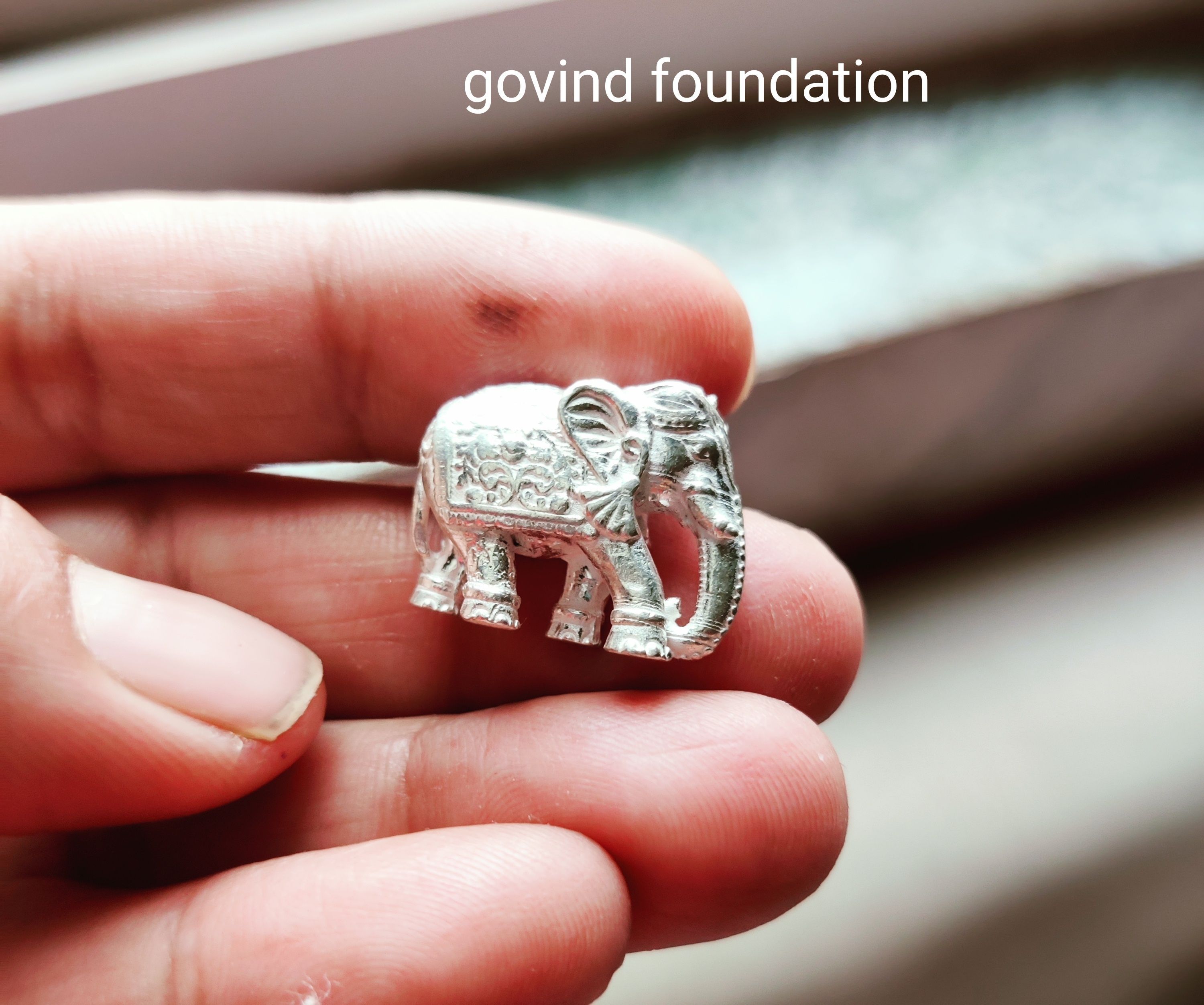 Silver Elephant Trunk down 12gm Chandi ka thoss Hathi