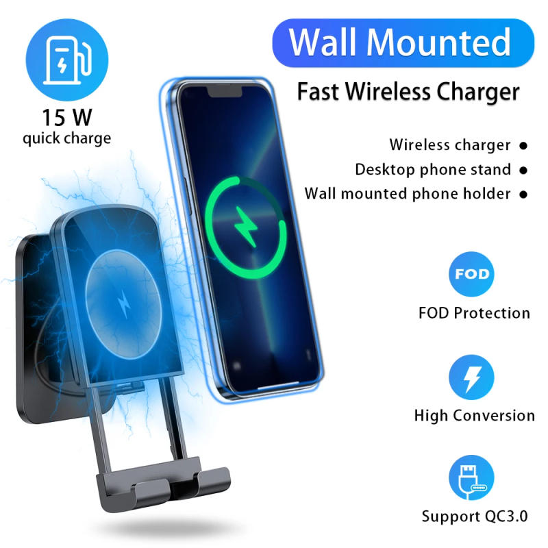Description Picture 5 of itemTelescopic Wall Mounted Wireless Chargers for Samsung S23 Ultra/iPhone 15/14 Adjustable Phone Holder 15W Wireless Wall Charging