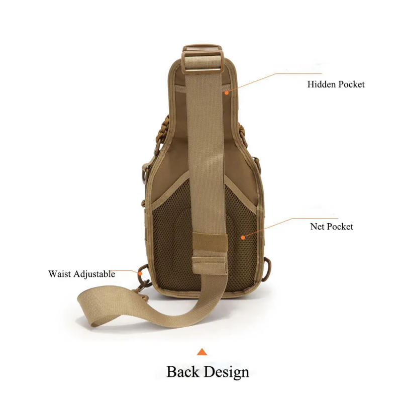 Description Picture 5 of itemNew Tactical Sling Pack 900D Waterproof Molle Fanny Pack Military Shoulder Bag For Men Outdoor Chest Bag Hiking Hunting Shooting