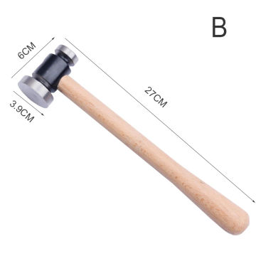 Double Faced Flat Round Head Hammer Wooden Handle Woodworking Mini Hammer Can Be Used for Jewelry Multiple Specifications