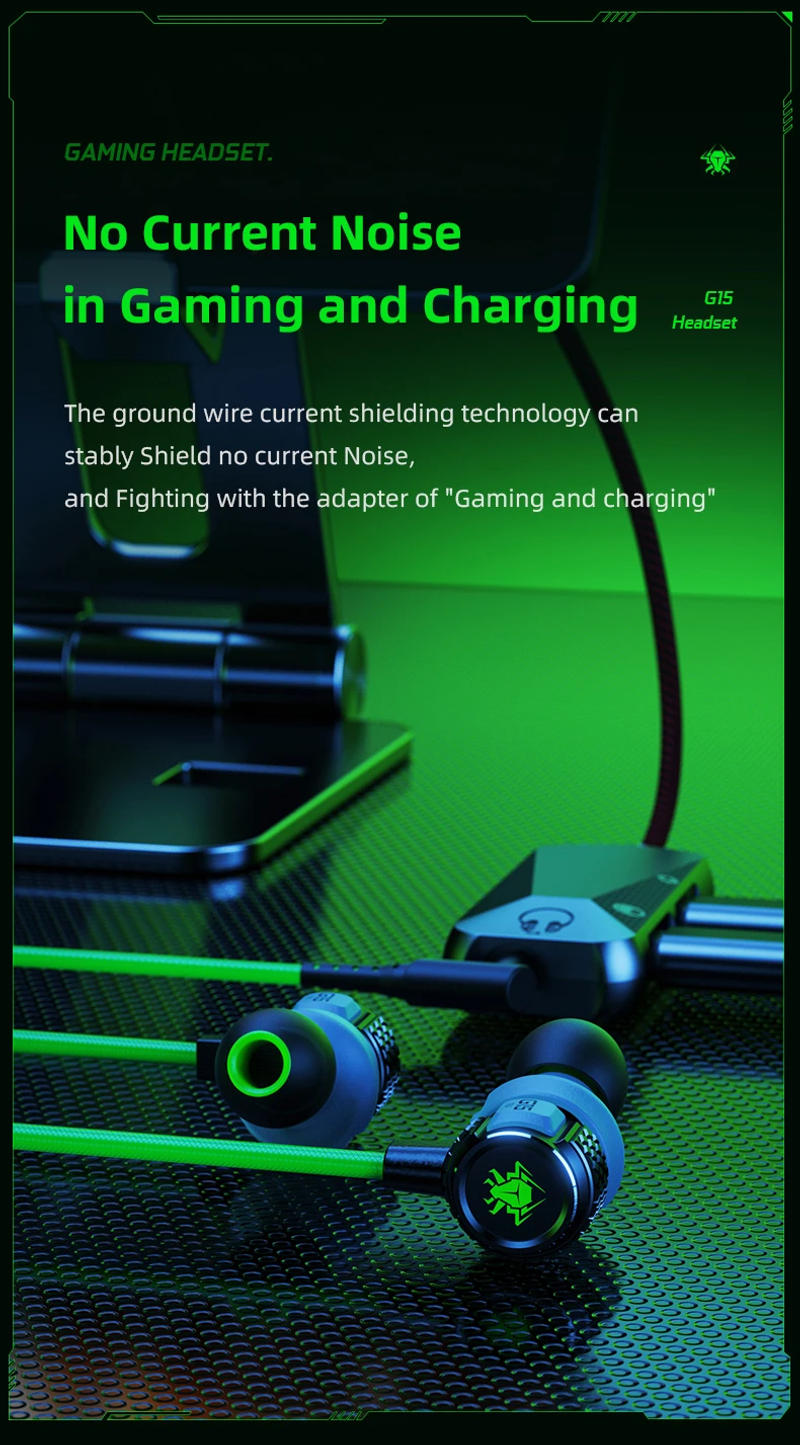 Description Picture 4 of itemPLEXTONE G15 Fone De Ouvido Earphone 3.5mm In-Ear Gaming Headphone with Microphone Metal Bass for PS4,PS5,XBOX,Mobile,Laptop,PC