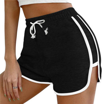 Women Casual Sports Shorts Solid Color Elastic Waist Wide Leg Shorts Female Tracksuit Workout Bottoms Shorts Female
