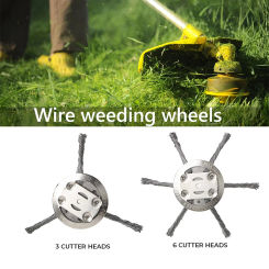 3/6 Head Steel Wire Grass Trimmer Head Lawn Mower Grass BrushCutter Dust Removal Weeding Plate Swing Metal Blade for Garden Tool