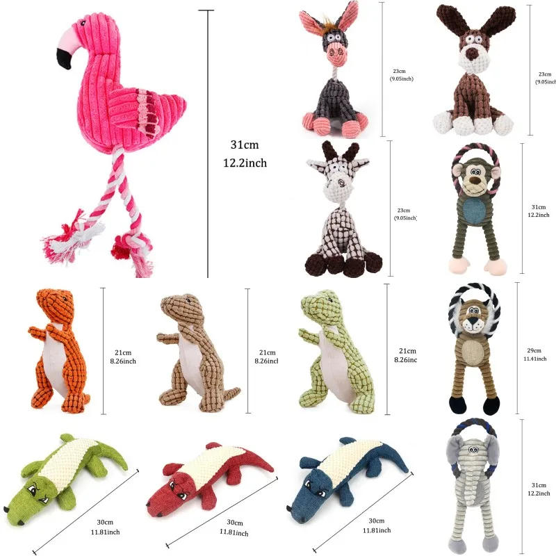 Description Picture 4 of itemDog Squeaky Toys for Small Large Pets Chew Rope Knot Toys Funny Plush Crocodile Puppy Cleaning Teeth Toy Accessories