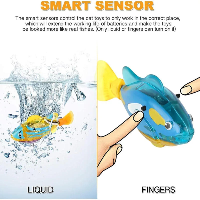 Description Picture 4 of itemCat Interactive Electric Fish Toy Water Cat Toy for Indoor Play Swimming Robot Fish Toy for Cat and Dog with LED Light Pet Toys