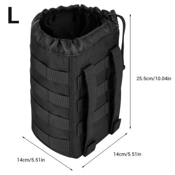 Tactical Molle Water Bottle Pouch Military Drawstring Water Bottle Holder Bag Hunting Hiking Climbing Pouch for Backpack Vest