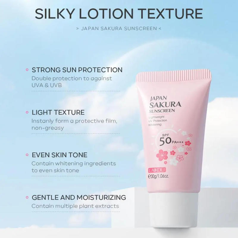 Description Picture 4 of itemWaterproof Sunscreen SPF50 Sakura UV Gel 1.06oz Sweat Resistant Moisturizing Sakura Sunscreen Sun Shield For All Skin Women