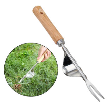 Weed Removing Stainless Steel Sharp V Nose Weed Extractor for Lawn Yard Easy Weed Removal Deeper Digging