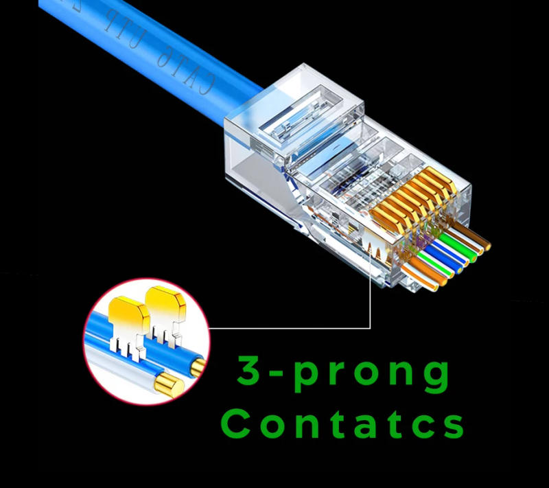 Description Picture 3 of itemPatchtek Cat6/6A RJ45 Connector Module Plug 10pcs Crystal Head Utp Plug Rj45 Network Cable End EZ to Crimp Modular Plug