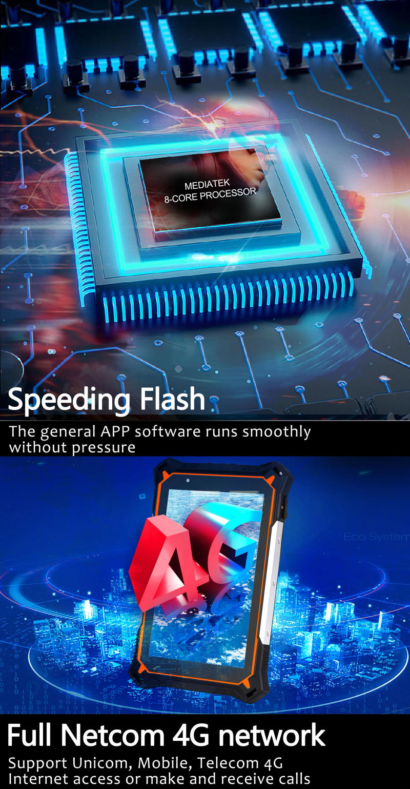 Description Picture 5 of itemTop Selling 8inch Touch Screen Android 12 OS Rugged Tablets PC 6GB RAM 128GB ROM Industrial Computer Tablets Phone 10000mah IP68