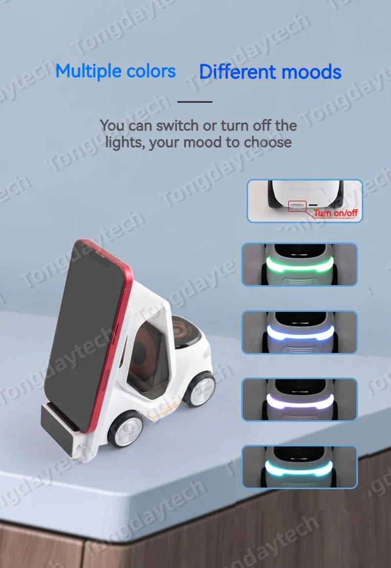 Description Picture 4 of item6IN1 Car Shape Alarm Clock Wireless Charger For Iphone 12 13 14 Pro Max Night Light Charging Station For Apple Watch Airpods Pro