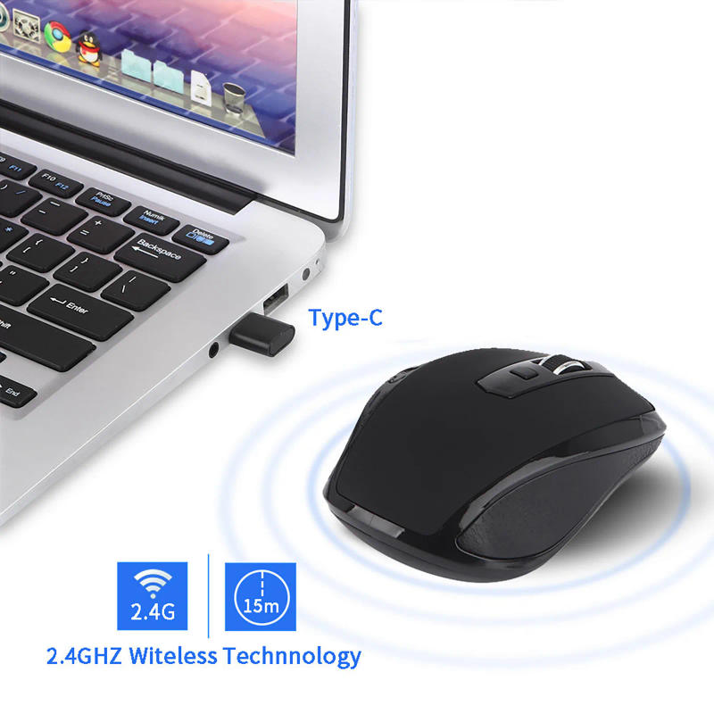Description Picture 2 of itemType C Wireless Mouse 2.4GHZ USB C Office PC Mice for Macbook/ Pro Mini Computer Mouse Gamer for Laptop PC Games Mouse In Stock