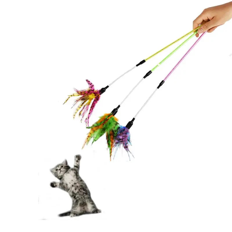 Description Picture 4 of itemCat Paper Wool Spiral Feather Rod Tease Cat Stick Popular Pussy Paper Screw Cat Stick Cat Toys