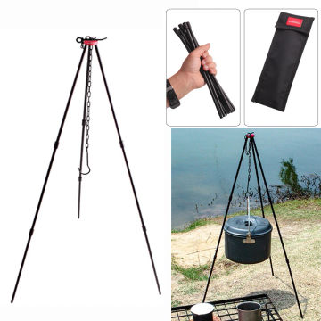 SUNDICK Camping Cookware Tripod for Fire Cookware Tripod Hanging Cooking Pot Camping Equipment Detachable Stand Camping Supplies