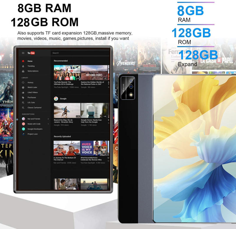 Description Picture 4 of itemWorld Premiere Tablet PC Android 10.0 Octa Core 128GB ROM 13+5MP Camera 5G WiFi Bluetooth GPS 10 inch 1920x1200 IPS планшет