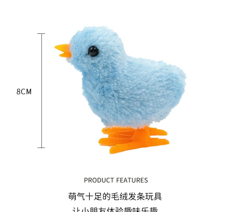 Description Picture 4 of itemPet Cat Toys Jumping Walking Hopping Cartoon Plush Chicken Clockwork Cat Interative Playing Toy Wind Up Chick Kitten Supplies