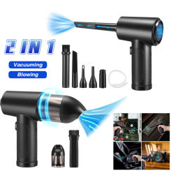 Portable Air Blower & Vacuum Cleaner 2 in 1 Compressed Air Duster 6000mAh Cordless Duster Blower for Keyboard Computer Cleaning