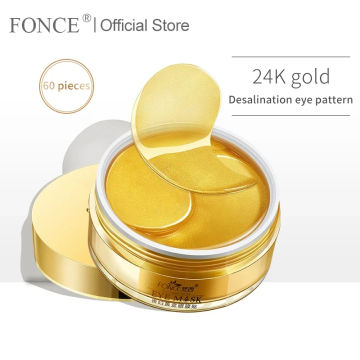 Fonce 24K Gold Crystal Collagen Gel Eye patches mask Ageless Sleep Mask Remover Wrinkle Anti Age Bag Eye Treatment Dark Circles