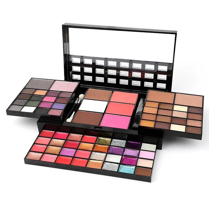 Description Picture 3 of item74 Color Make Up Set Eye Shadow Palette Layers Concealer Lipstick Powder Blush Cosmetics Set Matte Eyeshadow Palette Brush