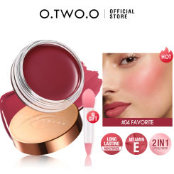 O.TWO.O 2 in 1 Lip Gloss 6 Colors Long Lasting Shine Waterproof Moisturizing Cosmetics For Lip & Cheek Makeup Lip Tint Lipstick