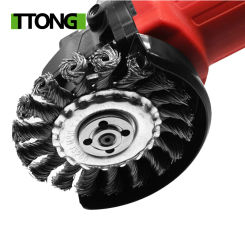 Knotted Bench Steel Wire Brush Deburring Derusting Angle Grinder Cleaner Accessories 125mm Rust Removal Wheel Metal Disc Brush