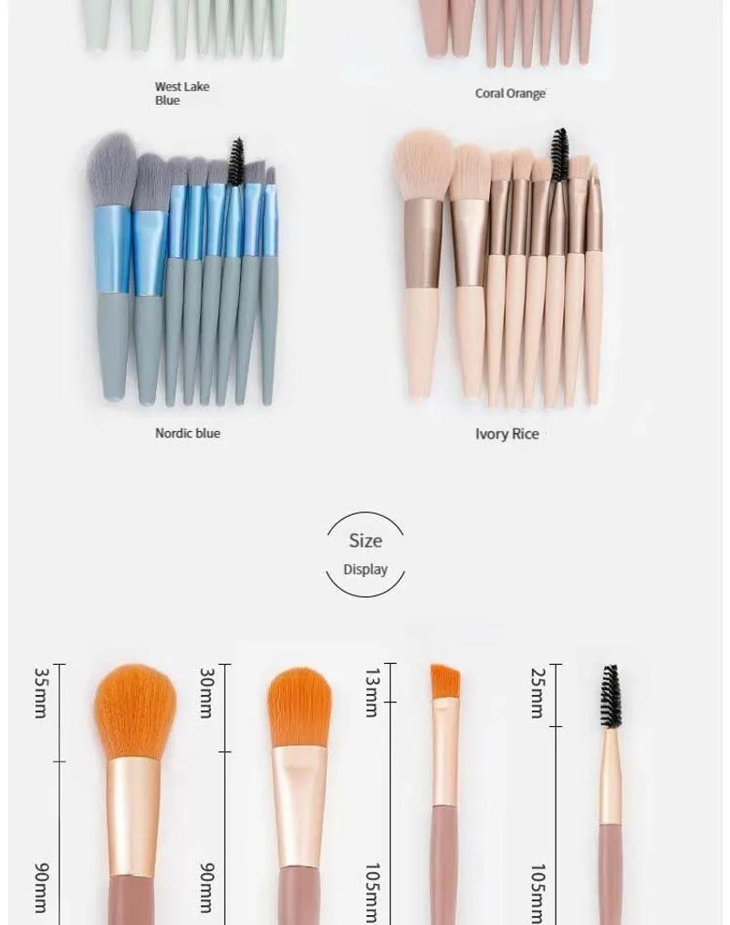Description Picture 4 of item7pcs Makeup Brushes Set Soft Hair Face Powder Highlight Eye Shadow Brush Beginner Pink