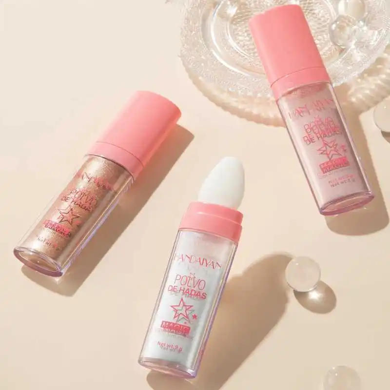 Description Picture 5 of item3 Colors Highlighter Powder Glitter Powder Shimmer Contour Blush Powder Makeup for Face Body Highlight Makeup 9g