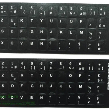 2pcs/lot French Keyboard Sticker Franch AZERTY For laptop desktop keyboards Stickers 11.6 12 13.3 14 15.4 17.3 inch keyboard