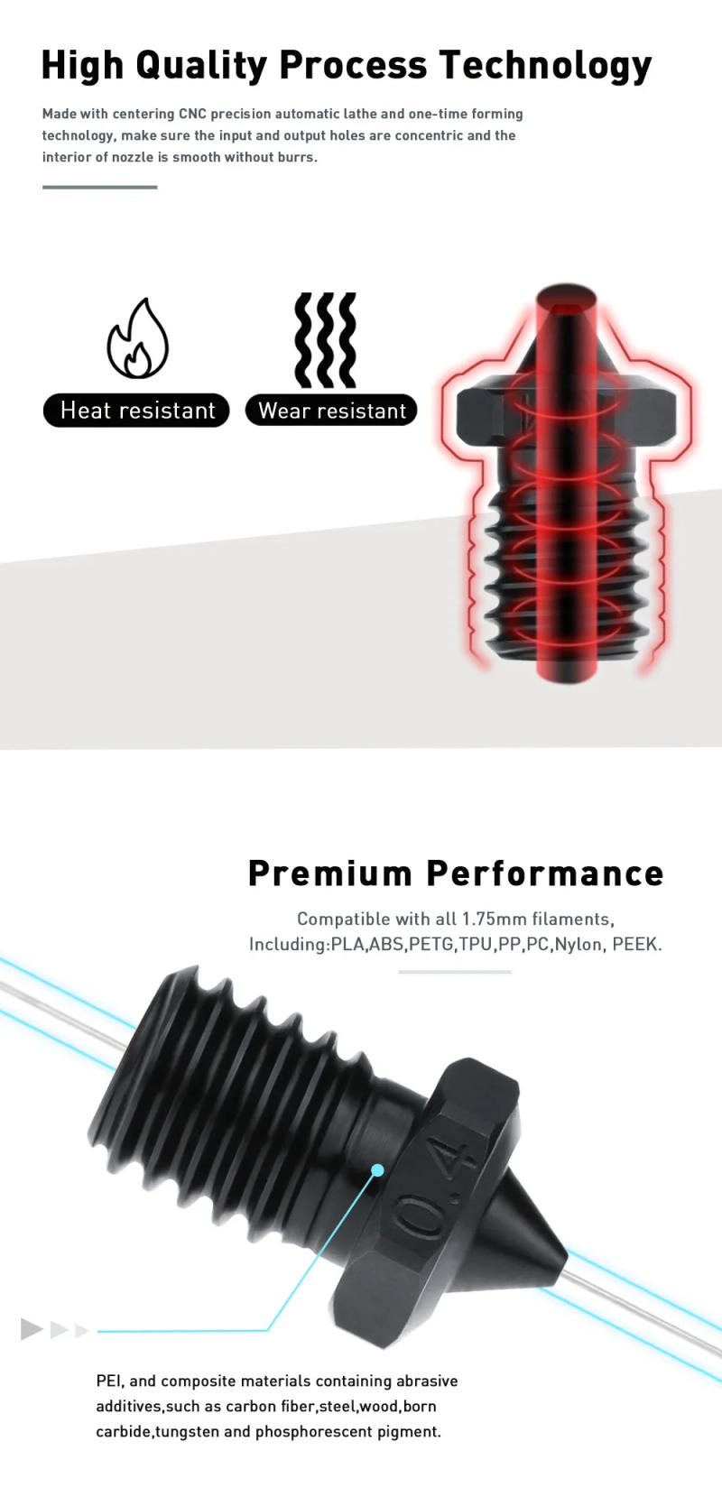 Description Picture 5 of item1/2PC Thermistor & Ceramic Heating Plate For Bambu Lab X1/X1-Carbon 3D Printer Hotend Heater Cartridge 24V 48W
