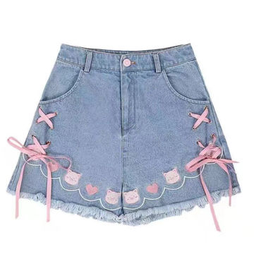 Vintage Mini Shorts Jeans Women Harajuku Kawaii Y2k High Waist Pants Casual Aesthetic Alternative Korean Fashion Summer Clothes