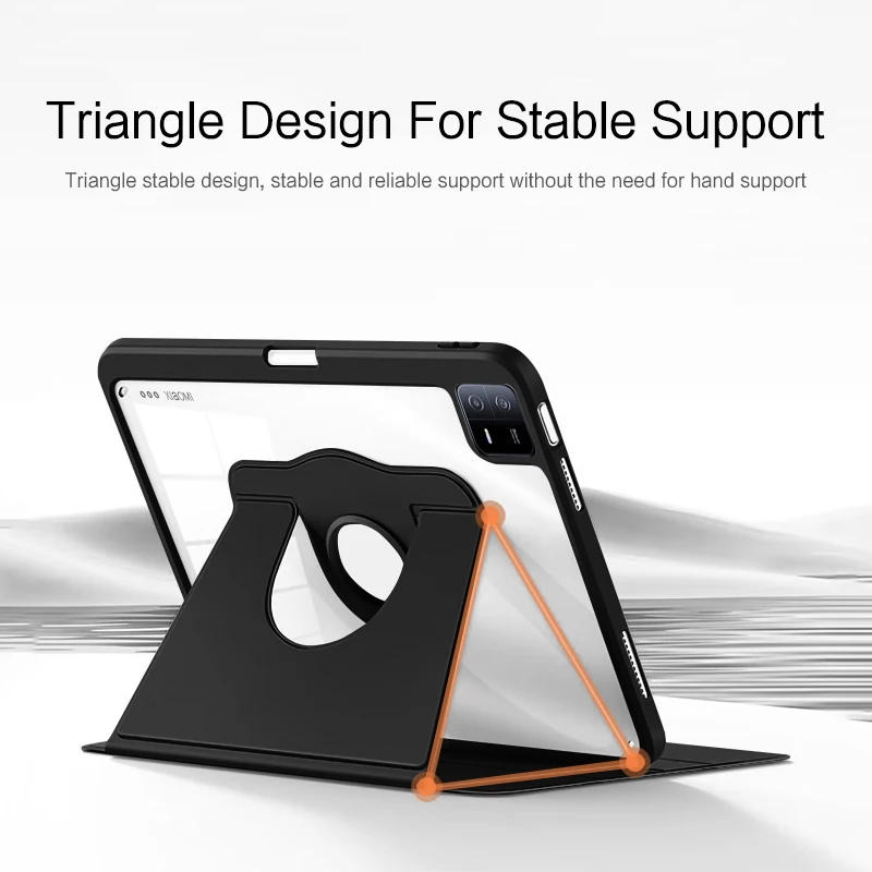 Description Picture 5 of itemAJIUYU Case For Xiaomi Pad 6 Pro Cover 2023 Mi Pad6 With Pen Slot 11inch Transparent 360 Degree Rotation Tablet Protective Shell