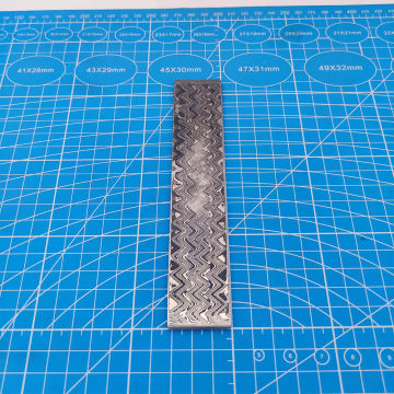 Knife Blank Knife Making Materials Sandwich Damascus Steel Billet Plate DIY Exquisite Wave Pattern Blade Blank Bar Has Been Heat