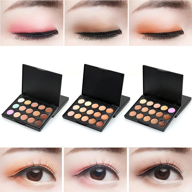Description Picture 5 of itemMakeup Color Corrector Facial Concealer Palette Full Cover Corretive Long Lasting Face Contouring Cosmetic Cream 15 Colors
