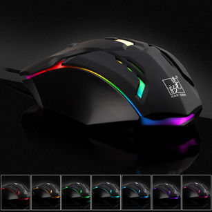 K2 Colorful Light Adjustable DPI Optical Wired Computer Notebook Gaming Mouse