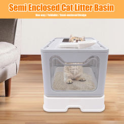 Cat Litter Box Fully Enclosed Spillproof Deodorant Cat Toilet with Shovel Large Capacity Pet Toilet Litter Box Closed Sandbox