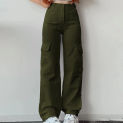 Loose Wide Leg Pants Women Summer Multi Waist Three Pocket Trousers Waist Cargo Pants Wide Leg Sweatpants Streetwear pantalones