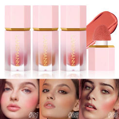 Liquid Blush Cheek Tint Sponge Waterproof Long Lasting Blusher Rouge Pigmented Face Makeup Cosmetic