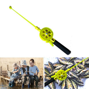 Outdoor Kids Portable Ice Fishing Rod Plastic Pole With Reels Wheel Accessory