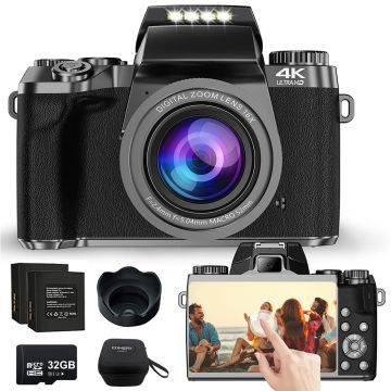 16X Zoom 64MP DSLR Camera For Photography Auto Focus 4K 60FPS Digital Video Camcorder 4.0 Inch Touch Screen Youtube SLR Recorder